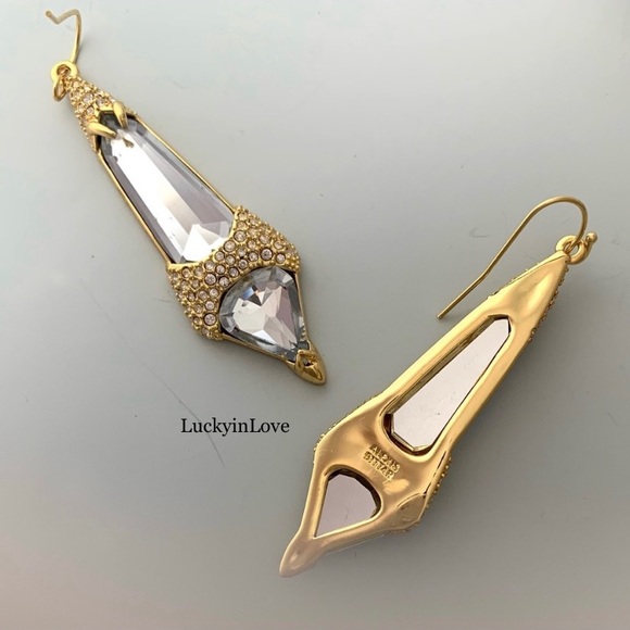 ALEXIS BITTAR • New Gold Miss Havisham Crystal
Encrusted Spear Drop Earrings - Picture 6 of 12